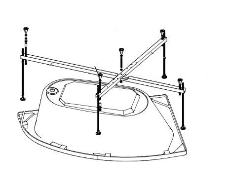 Каркас усиленный для асимметр. ванны Triton Бэлла, универс. 5 опор
