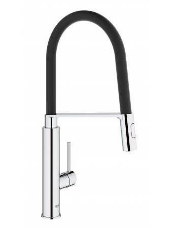 Смеситель Grohe Concetto 31491000 для кухни гибкий излив хром/черный