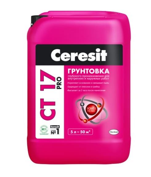 Грунтовка Ceresit CT 17 Pro глубокого проникновения 5л