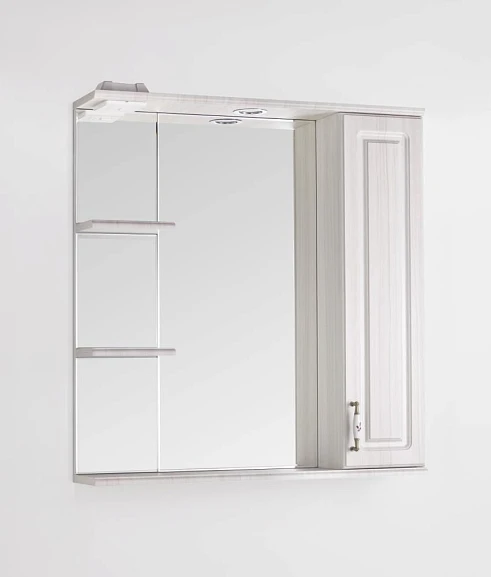 Зеркало-шкаф Style Line Олеандр-2 75/С R с Led-подсветкой пастель