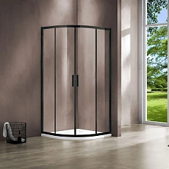Душевой уголок Vincea Garda VSQ 90*90*190 четверть круга профиль черный матовый без поддона Душевой уголок Vincea Garda VSQ 90*90*190 четверть круга профиль черный матовый без поддона