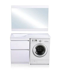 Комплект мебели Style Line Даллас 100 L Люкс напольный белый под стиральную машину Комплект мебели Style Line Даллас 100 L Люкс напольный белый под стиральную машину