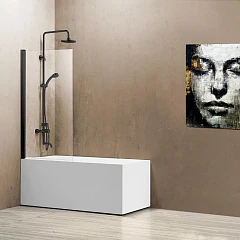 Шторка на ванну Vincea VSB-11800CLB 80*140 профиль черный Шторка на ванну Vincea VSB-11800CLB 80*140 профиль черный