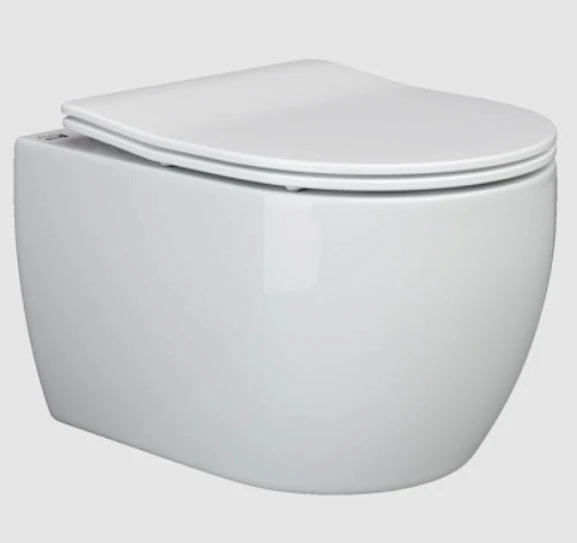 Подвесной унитаз Ceramicanova Play CN3001 37*49 Rimless безободковый с крышкой-сиденьем микролифт Slim