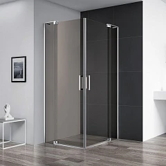 Душевой уголок Cezares SLIDER-A-2-80/90-BR-Cr 80/90*80/90*195 профиль хром стекло бронзированное без поддона Душевой уголок Cezares SLIDER-A-2-80/90-BR-Cr 80/90*80/90*195 профиль хром стекло бронзированное без поддона