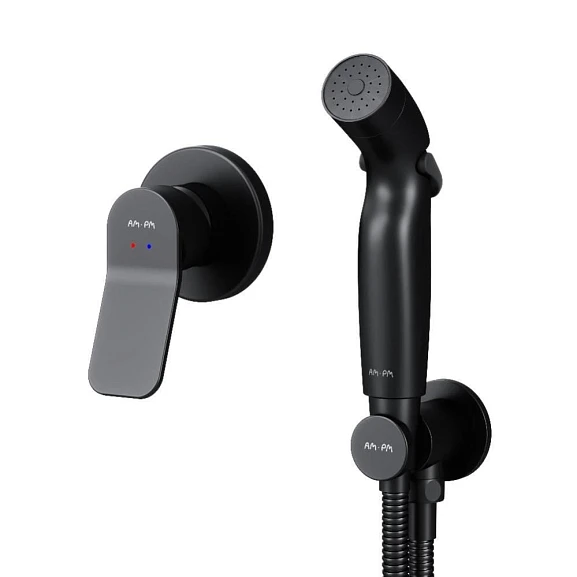 Гигиенический душ со смесителем AM.PM X-Joy F40H85A22 скрытый монтаж черный матовый