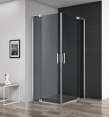 Душевой уголок Cezares SLIDER-A-2-70/80-GRIGIO-Cr 70/80*70/80*195 профиль хром стекло тонированное без поддона