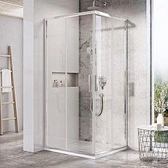 Душевой уголок Ravak Blix Slim BLSRV2-80 80*80*195 профиль глянцевый хром, стекло Transparent без поддона Душевой уголок Ravak Blix Slim BLSRV2-80 80*80*195 профиль глянцевый хром, стекло Transparent без поддона