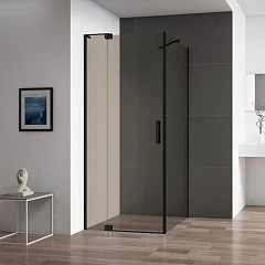 Душевой уголок Cezares SLIDER-AH-1-100-80/90-BR-NERO 80/90*100*195 профиль черный стекло бронзированное без поддона Душевой уголок Cezares SLIDER-AH-1-100-80/90-BR-NERO 80/90*100*195 профиль черный стекло бронзированное без поддона