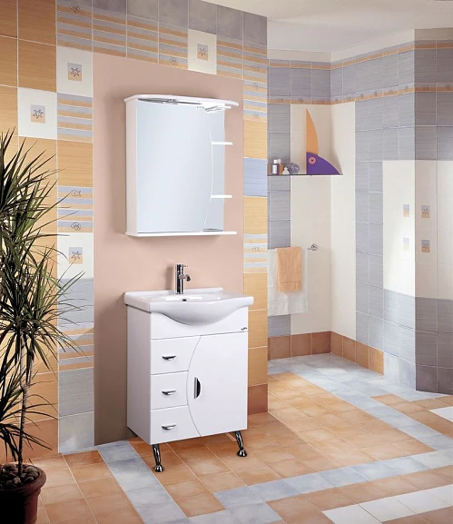 Комплект мебели Onika Луна 60 белый глянец зеркало L