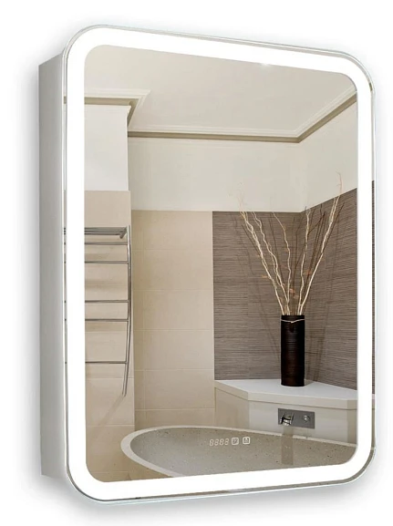 Зеркало-шкаф Silver Mirrors Фиджи 60 R сенсорный выключатель с Led-подсветкой и часами