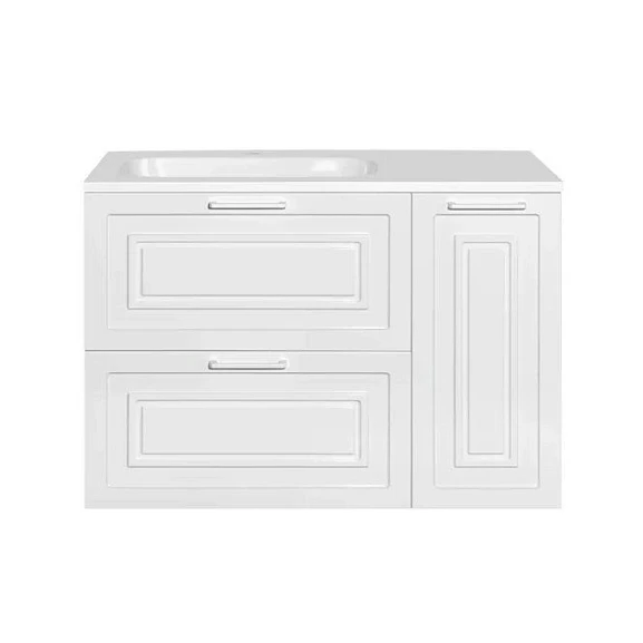 Тумба с раковиной Style Line Альба 90 L с бельевой корзиной