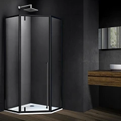 Душевой уголок Vincea Penta VSP 90*90*195 профиль черный матовый без поддона Душевой уголок Vincea Penta VSP 90*90*195 профиль черный матовый без поддона
