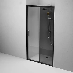 Душевая дверь в нишу AM.PM Gem Solo 110*195 стекло тонированное профиль черный матовый без поддона Душевая дверь в нишу AM.PM Gem Solo 110*195 стекло тонированное профиль черный матовый без поддона