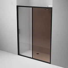 Душевая дверь в нишу AM.PM Gem Solo 150*195 стекло бронзированное профиль черный матовый без поддона Душевая дверь в нишу AM.PM Gem Solo 150*195 стекло бронзированное профиль черный матовый без поддона