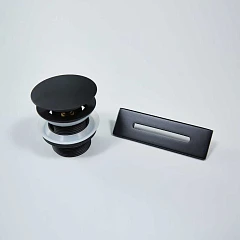 Донный клапан и съемная накладка перелива Vincea VDR-4B черные