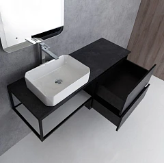 Столешница BelBagno Stile Moderno Cadro 140*46 Nero Magma Столешница BelBagno Stile Moderno Cadro 140*46 Nero Magma
