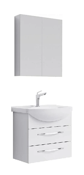 Комплект мебели Aqwella Аллегро 65 белый глянец 2 ящика