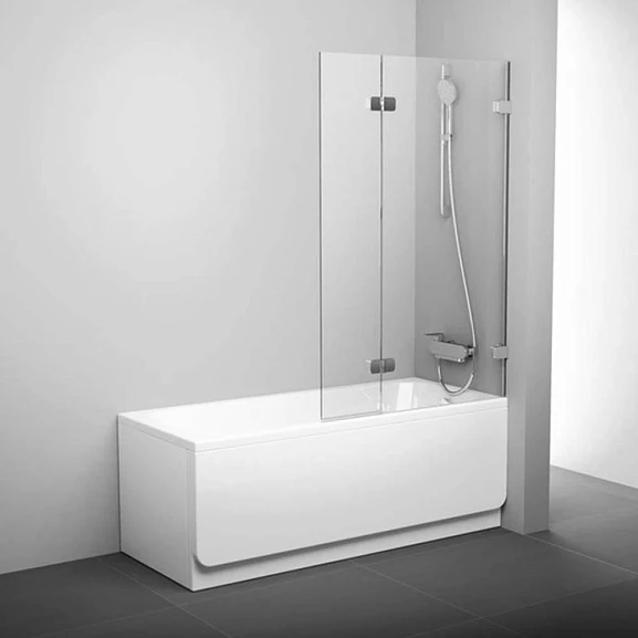 Шторка на ванну Ravak Brilliant BVS2 100*150 R профиль хром, стекло Transparent с креплением