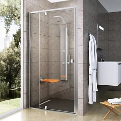 Душевая дверь в нишу Ravak Pivot PDOP2-110 110*190 профиль сатин, стекло Transparent, ручки сатин без поддона Душевая дверь в нишу Ravak Pivot PDOP2-110 110*190 профиль сатин, стекло Transparent, ручки сатин без поддона