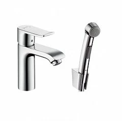 Смеситель Hansgrohe Metris 31285000 для раковины с гигиеническим душем