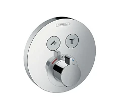 Внешняя часть для термостата Hansgrohe Shower Select S 15743000 для 2 потребителей Внешняя часть для термостата Hansgrohe Shower Select S 15743000 для 2 потребителей