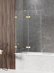 Душевая шторка на ванну New Trendy Avexa Gold Shine EXK-2188 130*150 L Душевая шторка на ванну New Trendy Avexa Gold Shine EXK-2188 130*150 L