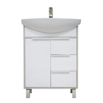 Тумба с раковиной Aquaton Рико 65 белый глянец/ясень фабрик