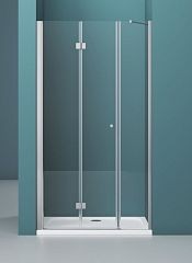 Душевая дверь в нишу BelBagno ALBANO-BS-13 100*198 L/R с поддоном 100*90*3 белый матовый