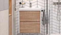 Тумба с раковиной Velvex Gesso 60 дуб сонома/белый подвесная Тумба с раковиной Velvex Gesso 60 дуб сонома/белый подвесная