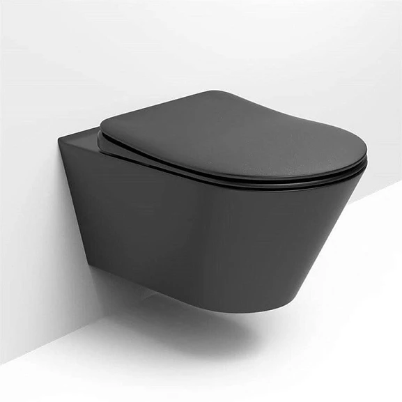 Подвесной унитаз Logan L3W(Black) AVVA 33,5х53 черный безободковый