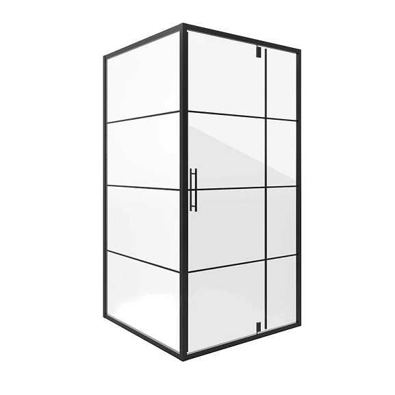 Душевое ограждение Niagara Nova NG-0200-08 BLACK 100*100*190 L/R квадрат, дверь распашная, без поддона