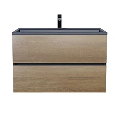 Тумба с раковиной Uperwood Barsa 80 черная/дуб сонома Тумба с раковиной Uperwood Barsa 80 черная/дуб сонома