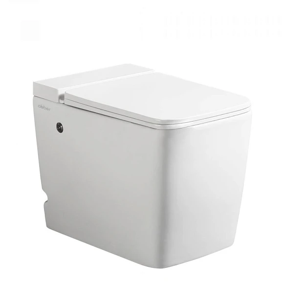 Приставной унитаз ABBER Rechteck AC1212P 36,5*60 с крышкой-сиденьем микролифт Slim, с импульсным сливом