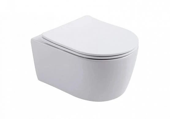 Подвесной унитаз Aquatek Европа AQ1106-00 36*49 безободковый с крышкой-сиденьем микролифт Slim