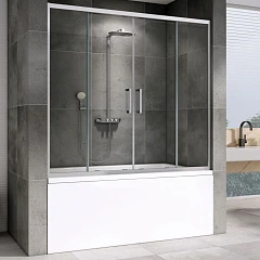 Шторка на ванну ABBER Schwarzer Diamant AG57170 170*150 L/R Шторка на ванну ABBER Schwarzer Diamant AG57170 170*150 L/R