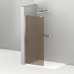 Душевая перегородка Cezares LIBERTA-L-1-100-BR-Cr Walk-in 100*195 L/R с односторонним входом, стекло бронза, профиль хром без поддона Душевая перегородка Cezares LIBERTA-L-1-100-BR-Cr Walk-in 100*195 L/R с односторонним входом, стекло бронза, профиль хром без поддона