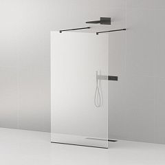 Душевая перегородка Cezares LIBERTA-L-2-115-C-NERO Walk-in 115*195 L/R с возможностью двустороннего входа, стекло прозрачное, профиль черный без поддона