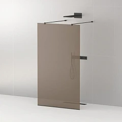 Душевая перегородка Cezares LIBERTA-L-2-110-120-BR-NERO Walk-in 110*120*195 L/R с возможностью двустороннего входа, стекло бронза, профиль черный без поддона Душевая перегородка Cezares LIBERTA-L-2-110-120-BR-NERO Walk-in 110*120*195 L/R с возможностью двустороннего входа, стекло бронза, профиль черный без поддона