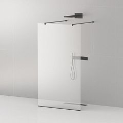 Душевая перегородка CezaresLIBERTA-L-2-130-120-C-NERO Walk-in 130*120*195 L/R с возможностью двустороннего входа, стекло прозрачное, профиль черный без поддона