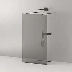 Душевая перегородка Cezares LIBERTA-L-2-110-GR-NERO Walk-in 110*195 L/R с возможностью двустороннего входа, стекло графит, профиль черный без поддона Душевая перегородка Cezares LIBERTA-L-2-110-GR-NERO Walk-in 110*195 L/R с возможностью двустороннего входа, стекло графит, профиль черный без поддона