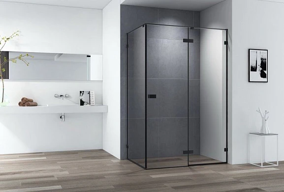 Душевой уголок Cezares BELLAGIO-AH-1-140/90-C-NERO 140*90*197 L/R без поддона