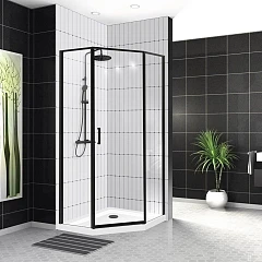 Душевой уголок BelBagno UNO-195-P-1-100-C-NERO 100*100*195 L/R без поддона Душевой уголок BelBagno UNO-195-P-1-100-C-NERO 100*100*195 L/R без поддона