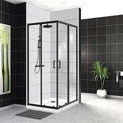 Душевой уголок BelBagno UNO-195-A-2-100-C-NERO 100*100*195 без поддона Душевой уголок BelBagno UNO-195-A-2-100-C-NERO 100*100*195 без поддона