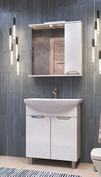 Комплект мебели Vigo Callao 60 белый с дверцами, зеркало-шкаф R