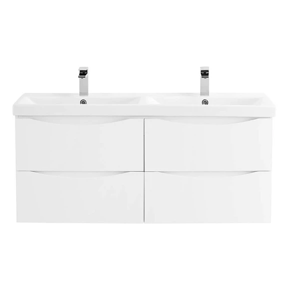 Тумба с раковиной BelBagno Marino-Cer 120 Bianco Lucido (с двойной раковиной)