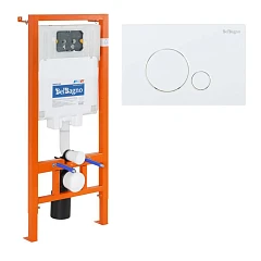 Система инсталляции для унитазов BelBagno BB002-80 клавиша смыва BB014-SR-BIANCO