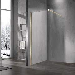 Душевая перегородка Vincea Walk-In 80*200 профиль матовое золото без поддона Душевая перегородка Vincea Walk-In 80*200 профиль матовое золото без поддона