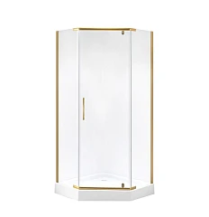 Душевое ограждение Niagara Nova NG-6405-08 GOLD 90*90*190 L/R трапеция, дверь распашная без поддона Душевое ограждение Niagara Nova NG-6405-08 GOLD 90*90*190 L/R трапеция, дверь распашная без поддона