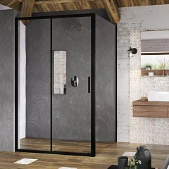 Душевой уголок Ravak Blix Slim BLSDP2 100*80*195 профиль черный, стекло Transparent без поддона Душевой уголок Ravak Blix Slim BLSDP2 100*80*195 профиль черный, стекло Transparent без поддона